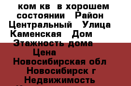 1ком.кв. в хорошем состоянии › Район ­ Центральный › Улица ­ Каменская › Дом ­ 54 › Этажность дома ­ 5 › Цена ­ 12 000 - Новосибирская обл., Новосибирск г. Недвижимость » Квартиры аренда   